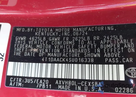 2025 Toyota Camry Se z USA, uszkodzony, nr VIN 4T1DAACK4SU016338